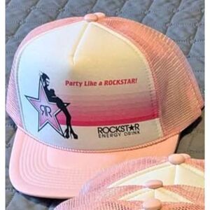 Party Like A RockStar Energy Drink Trucker Baseball Hat Adjustable New Pink